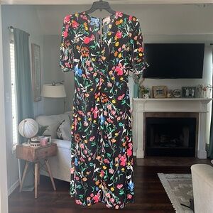 Size M New Day black floral midi dress. NWOT.